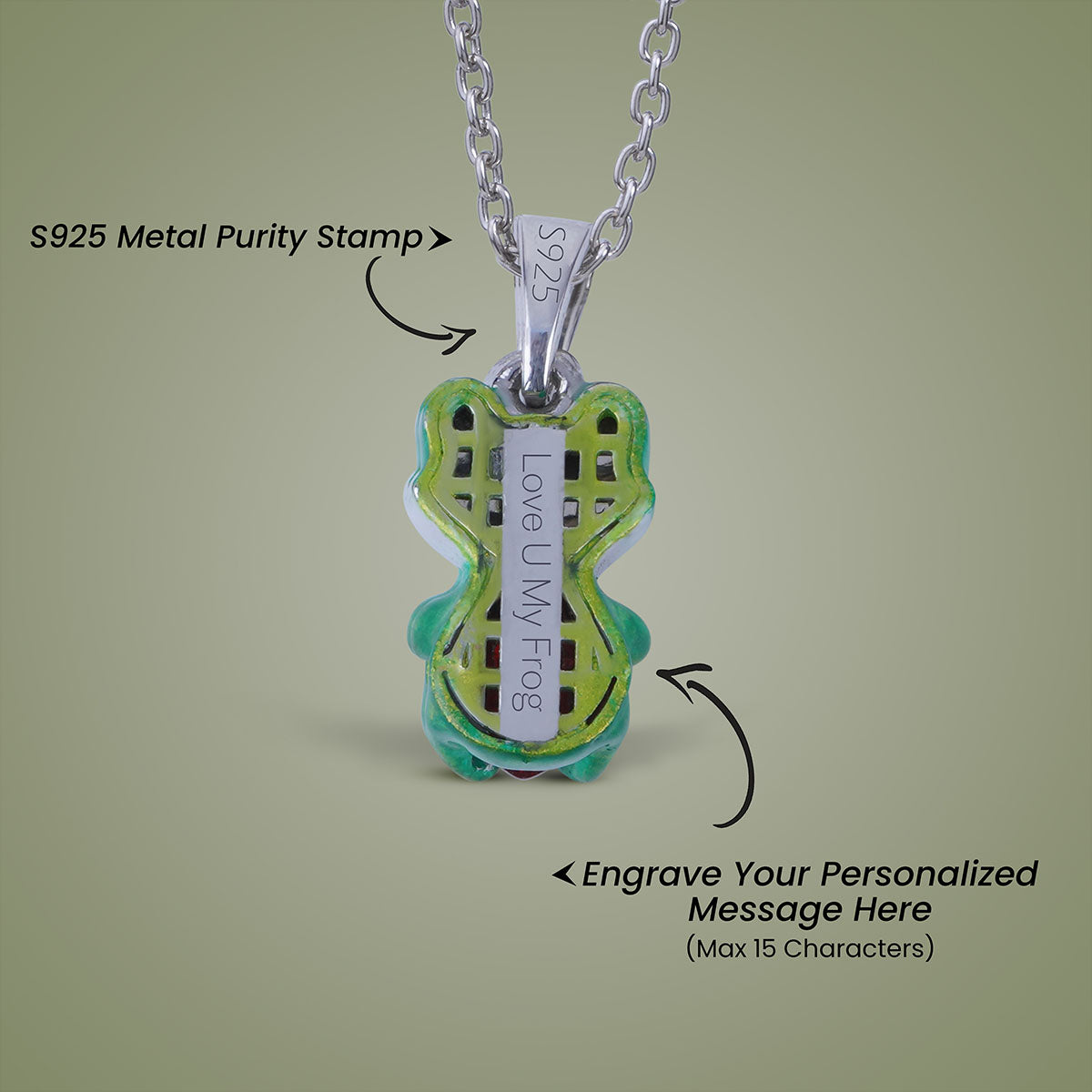 Kawaii Frog Pendant Necklace Toad Charm Playful Kids Jewelry