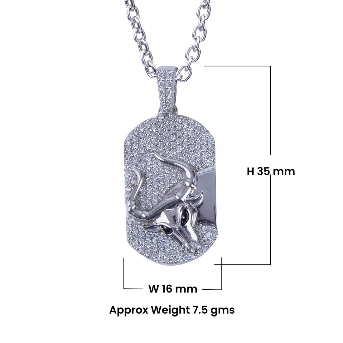 Taurus Bull Necklace Moissanite Iced Out Bull Pendant Hip Hop