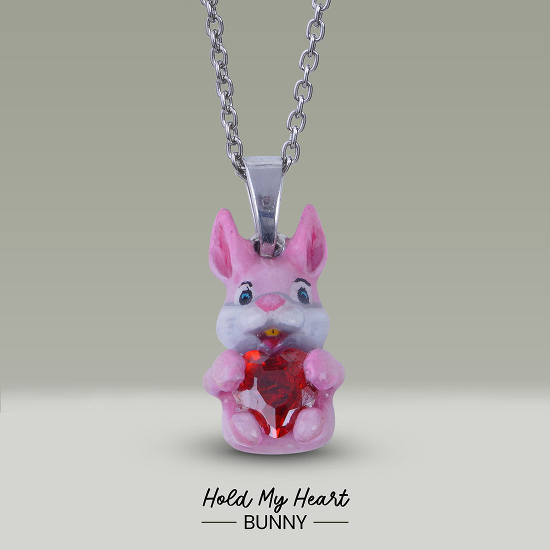 Bunny Necklace Pink Rabbit Pendant Kawaii Jewelry for Kids Girls