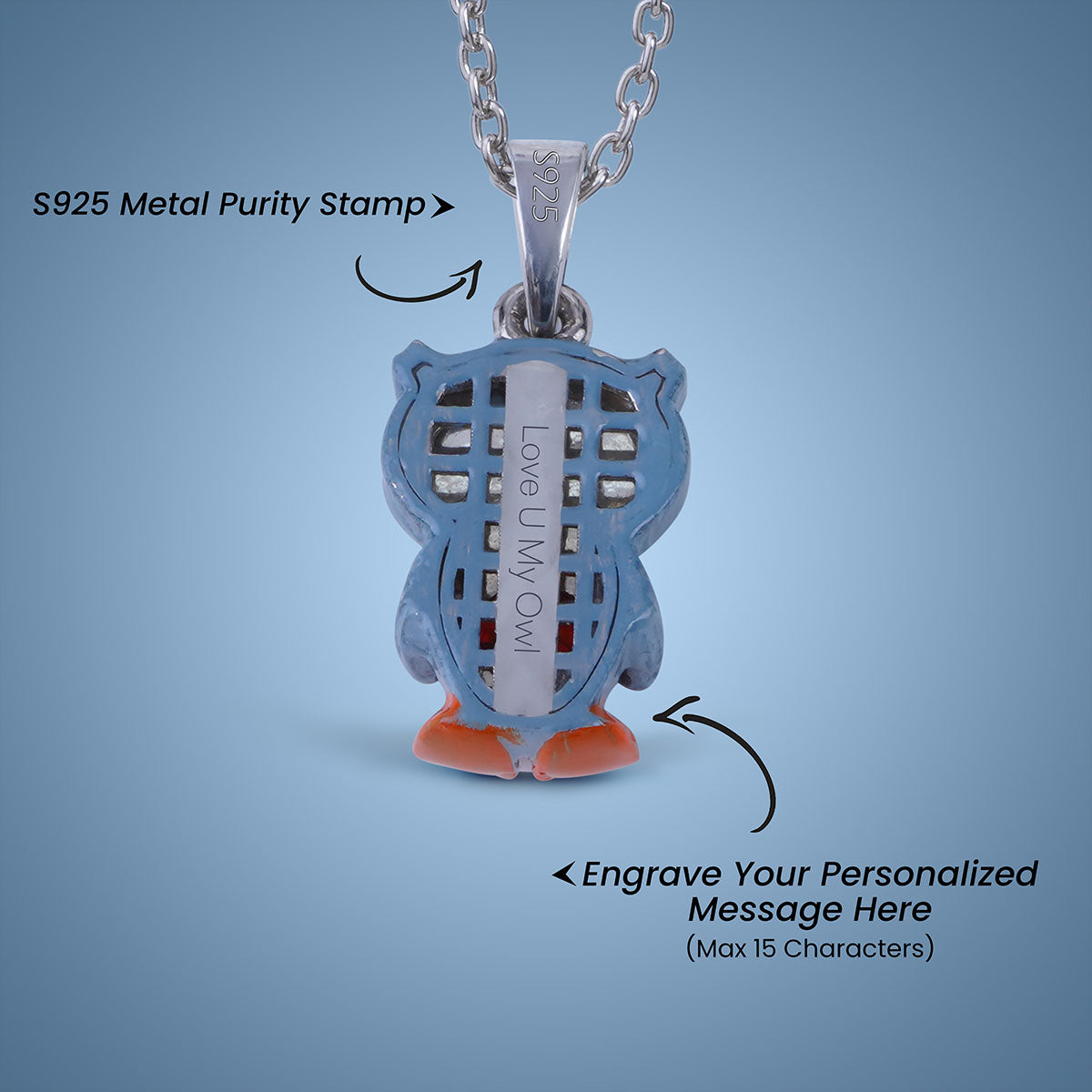 Cute Owl Pendant Necklace for Kids Hold My Heart Owl Jewelry
