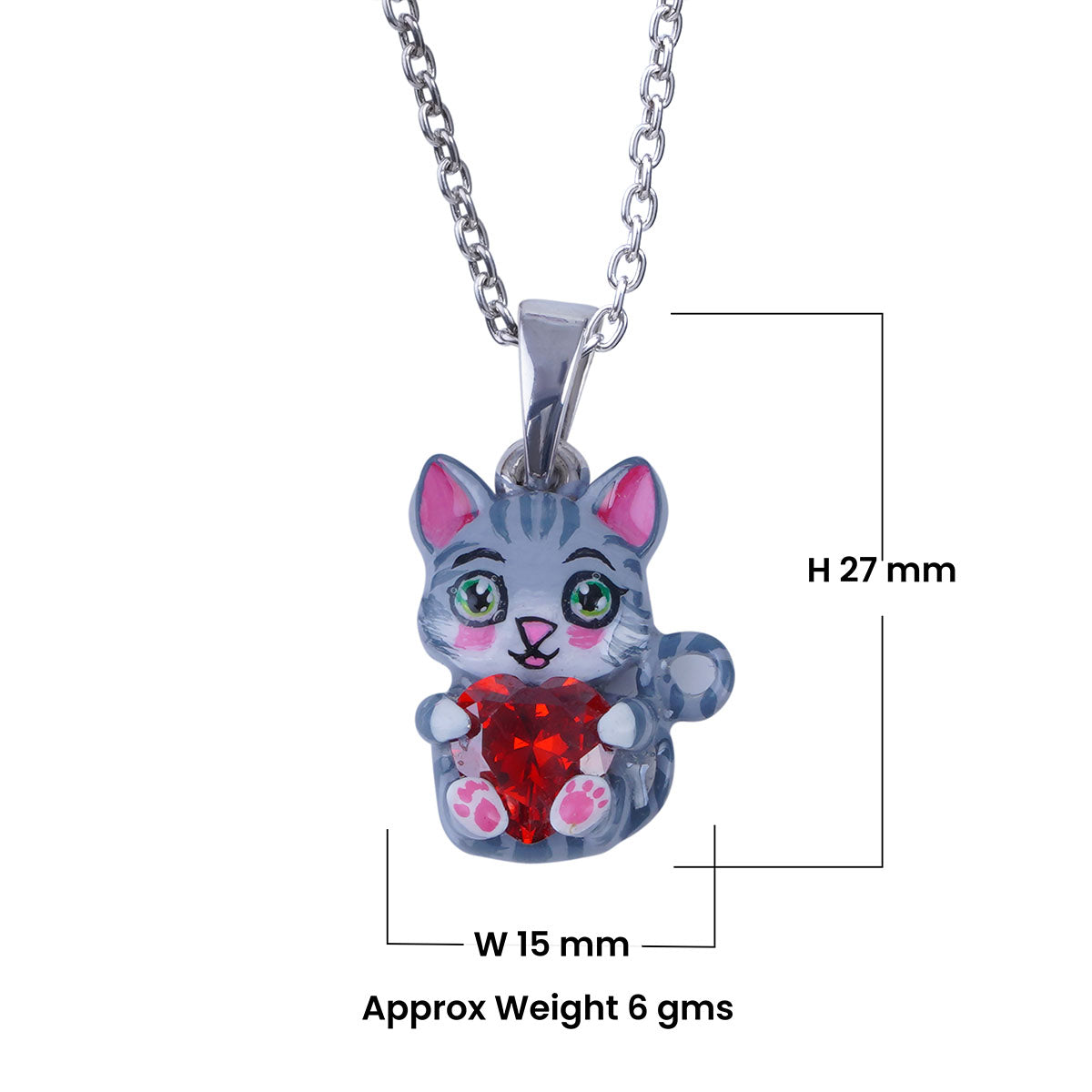 Cute Cat Pendant Necklace 3D Enamel Kitten Jewelry Pet lover gift