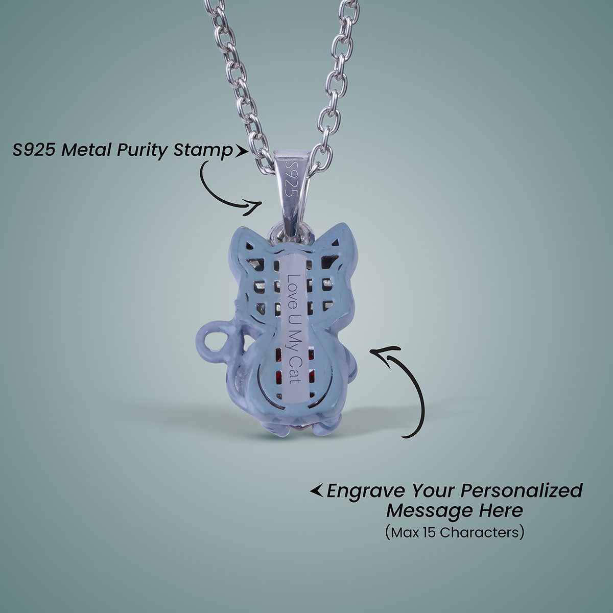 Cute Cat Pendant Necklace 3D Enamel Kitten Jewelry Pet lover gift