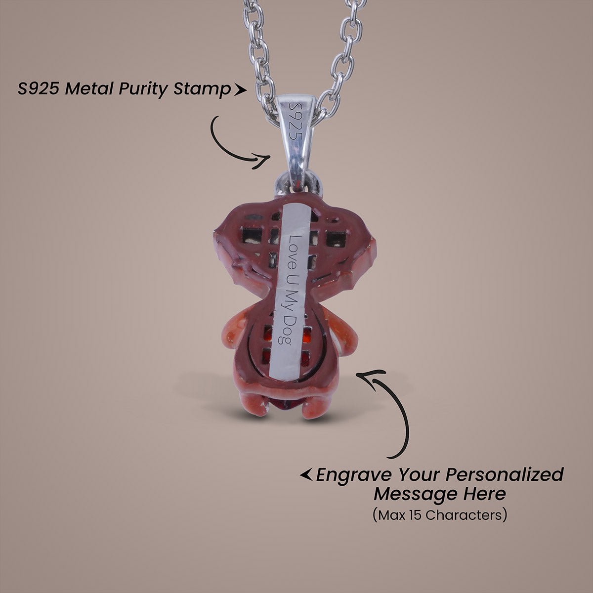 Playful Dog Pendant Necklace for Kids Teens Animal Pet Jewelry