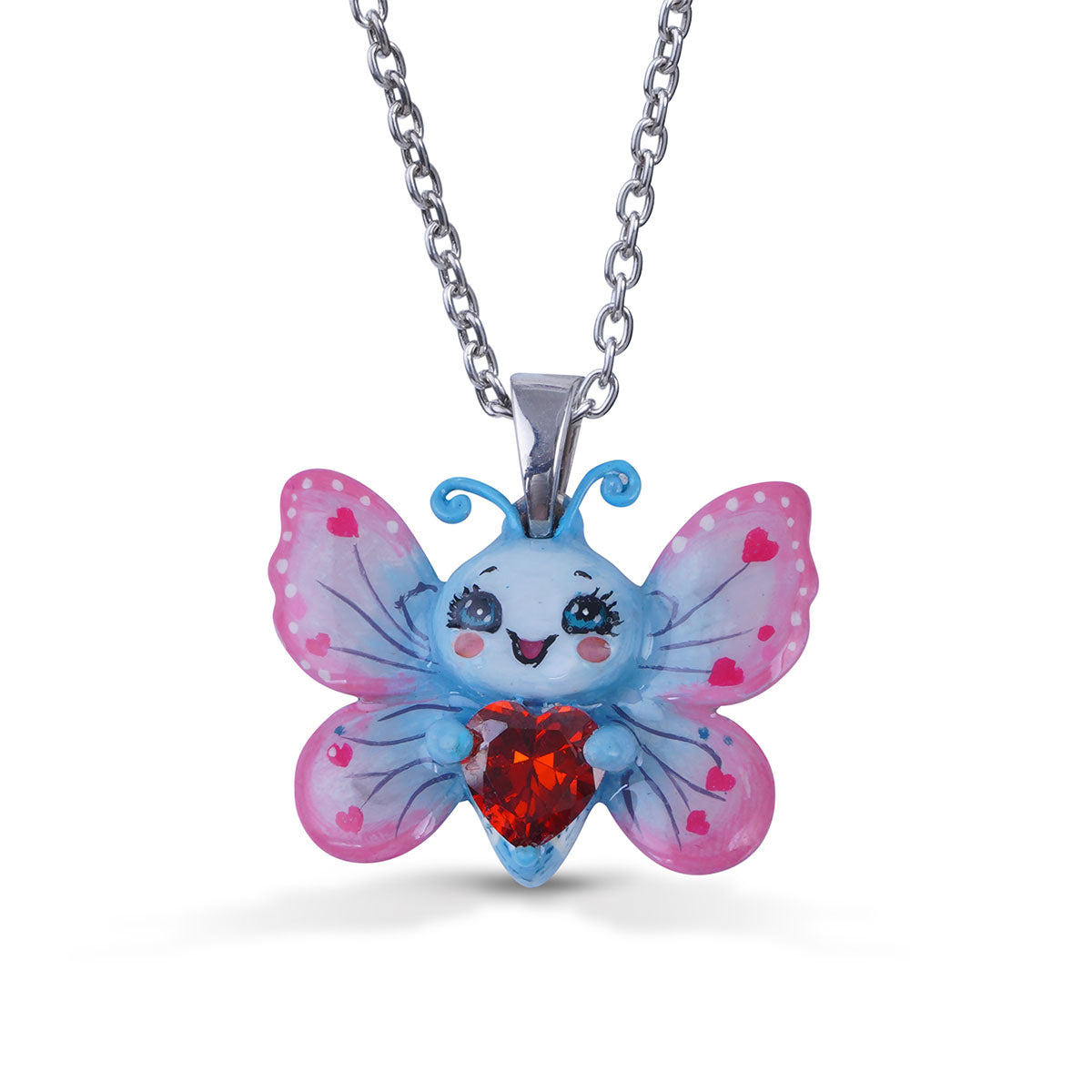 3D Butterfly Pendant Necklace for Girls Kids Jewelry Kawaii Charm