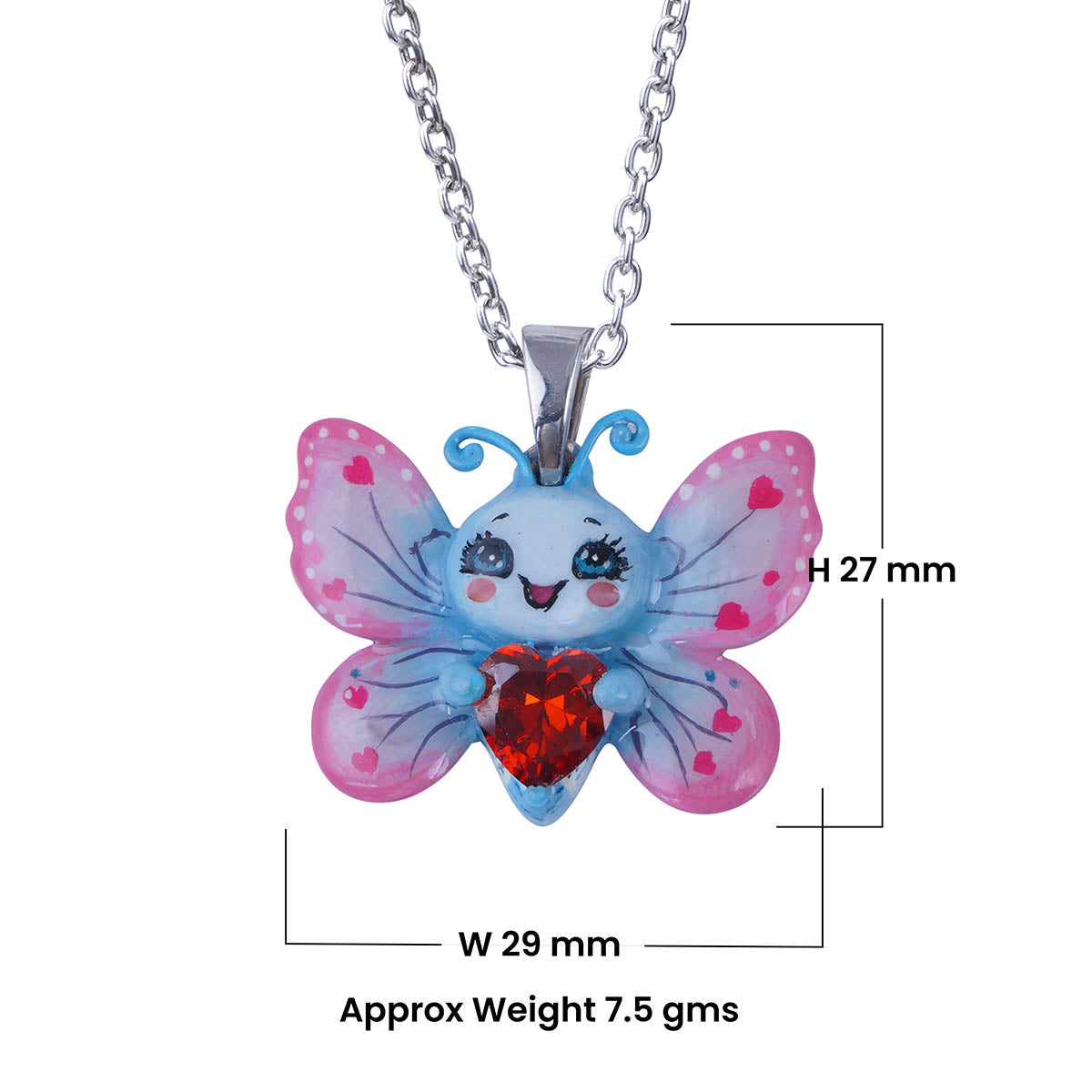 3D Butterfly Pendant Necklace for Girls Kids Jewelry Kawaii Charm