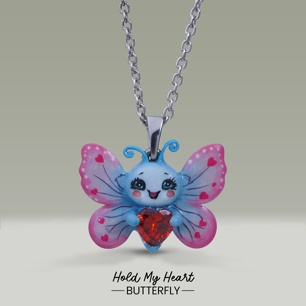 3D Butterfly Pendant Necklace for Girls Kids Jewelry Kawaii Charm
