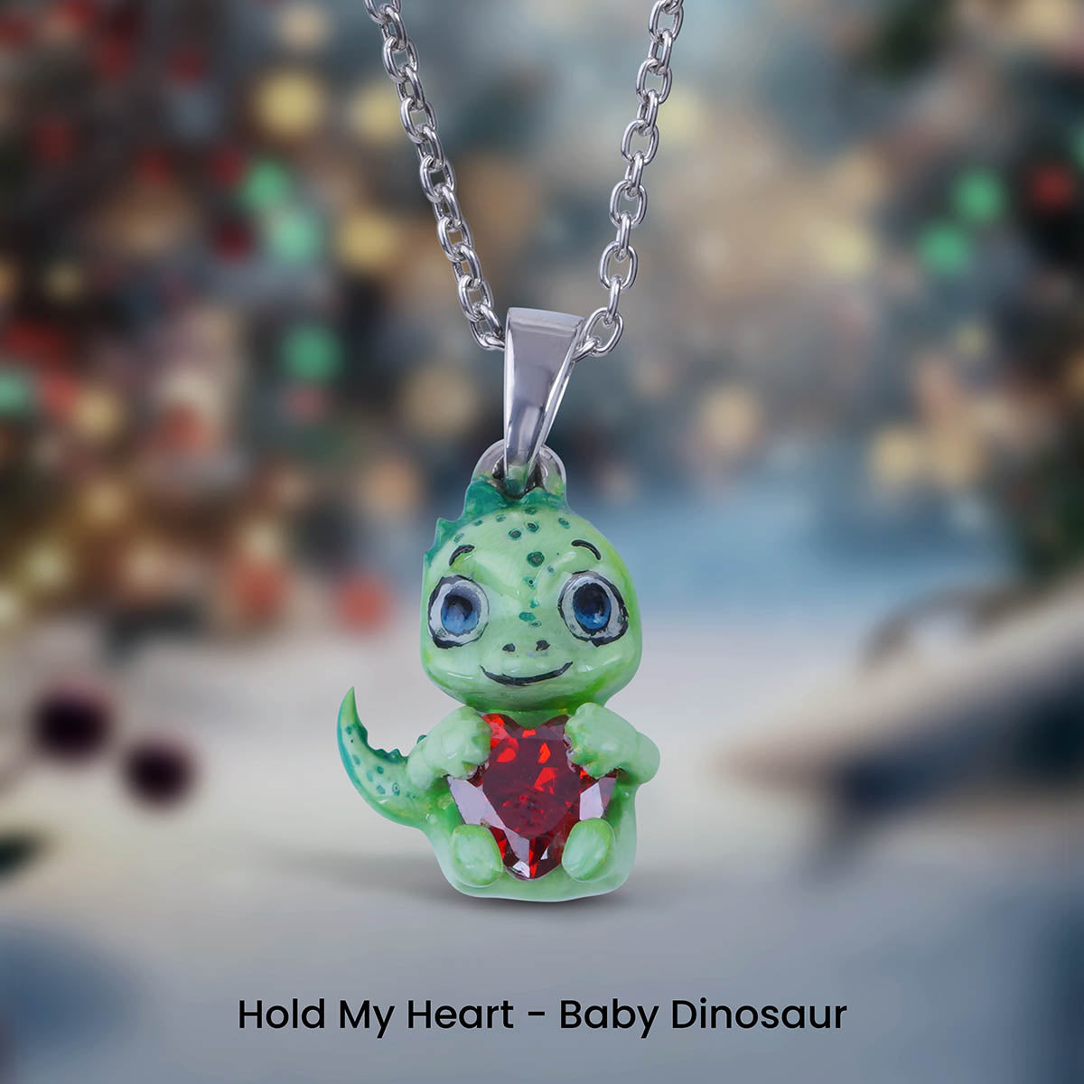 Baby Dinosaur Pendant Necklace Fairytale Charm Kawaii Jewelry