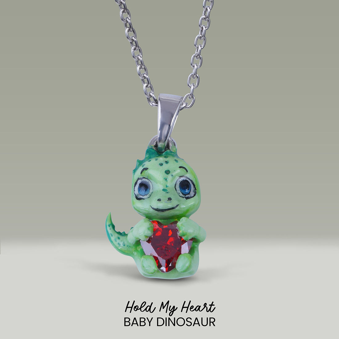Baby Dinosaur Pendant Necklace Fairytale Charm Kawaii Jewelry