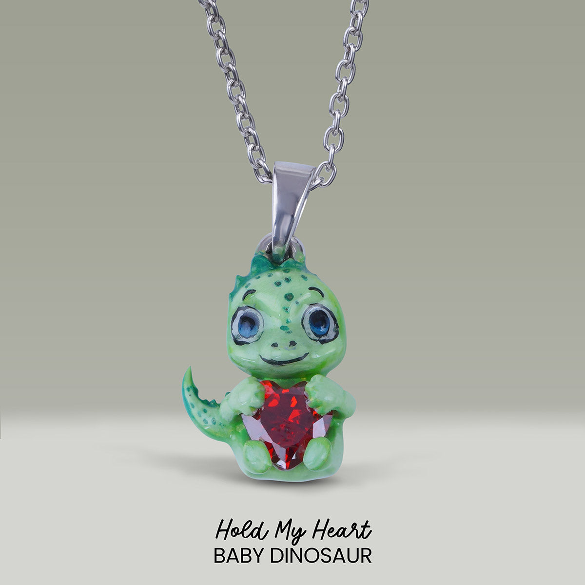 Baby Dinosaur Pendant Necklace Fairytale Charm Kawaii Jewelry