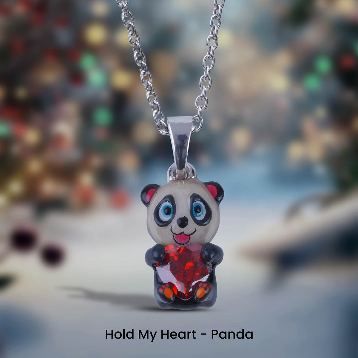 Kawaii Panda Pendant Necklace 3D Enamel Cute Gift for Daughter