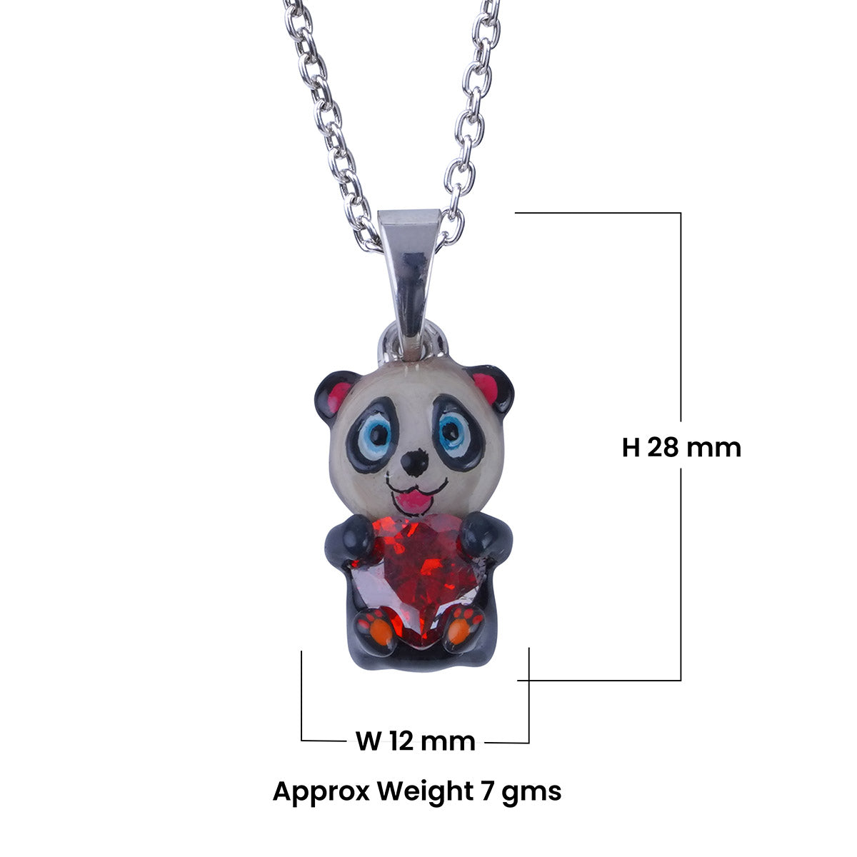 Kawaii Panda Pendant Necklace 3D Enamel Cute Gift for Daughter