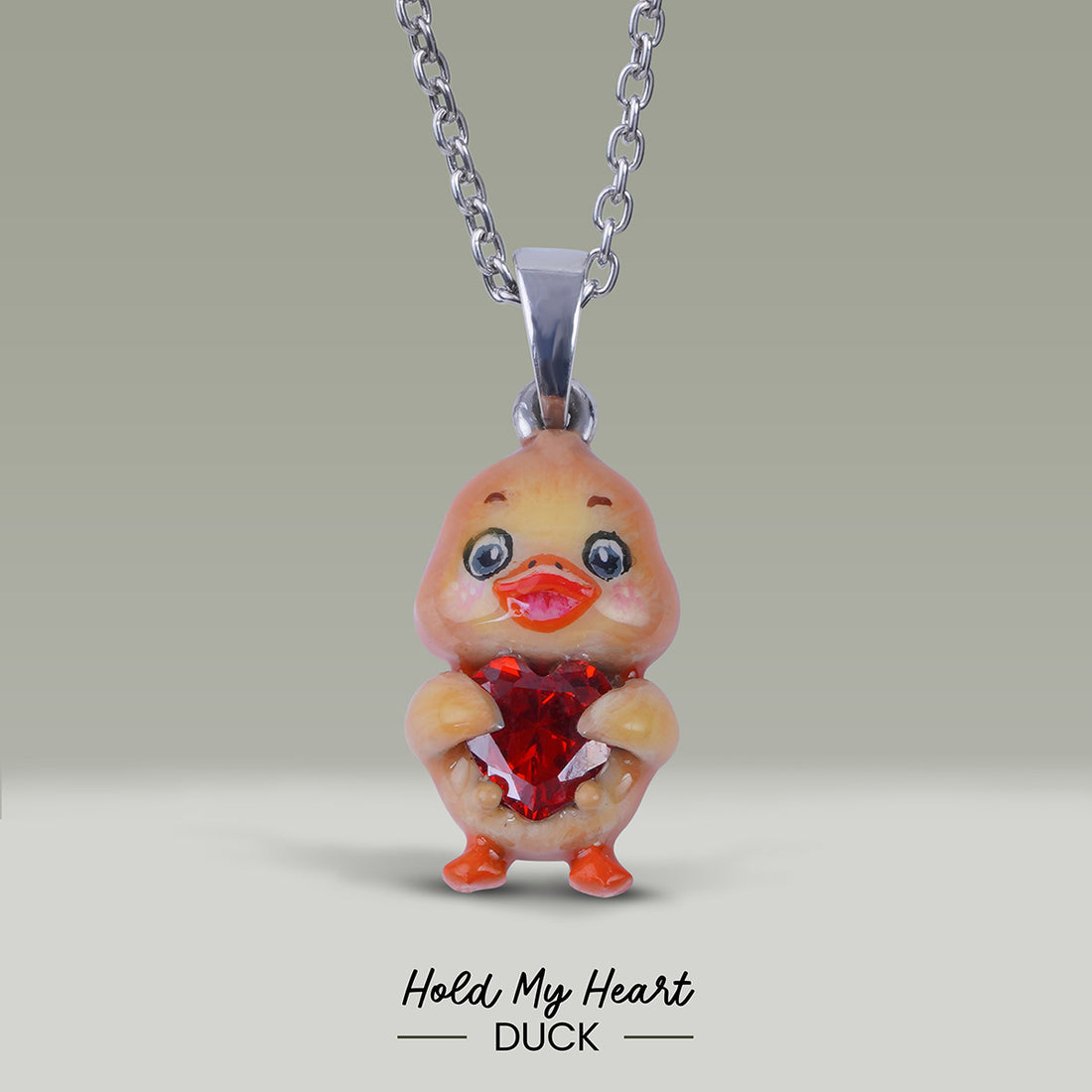 Baby Duck Necklace 3D Enamel Duckling Pendant Kids Jewelry