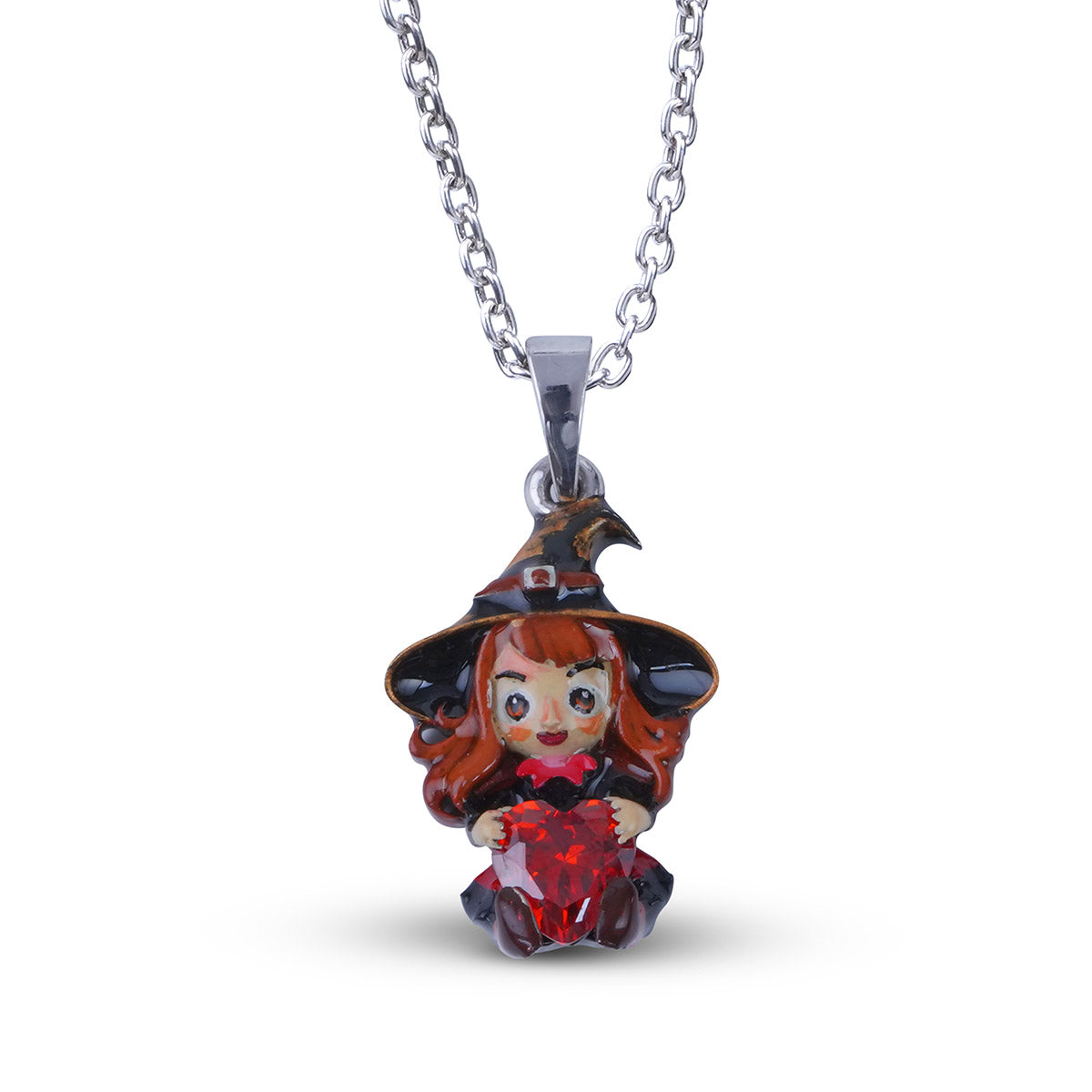Witch Doll Pendant Necklace Gothic Charm Halloween Jewelry
