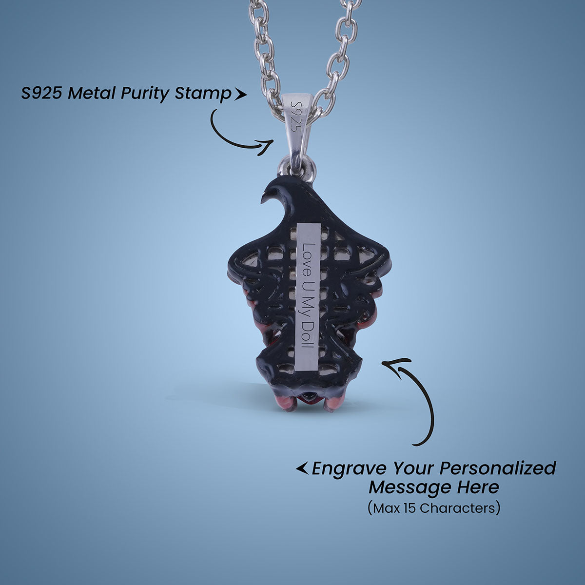 Witch Doll Pendant Necklace Gothic Charm Halloween Jewelry
