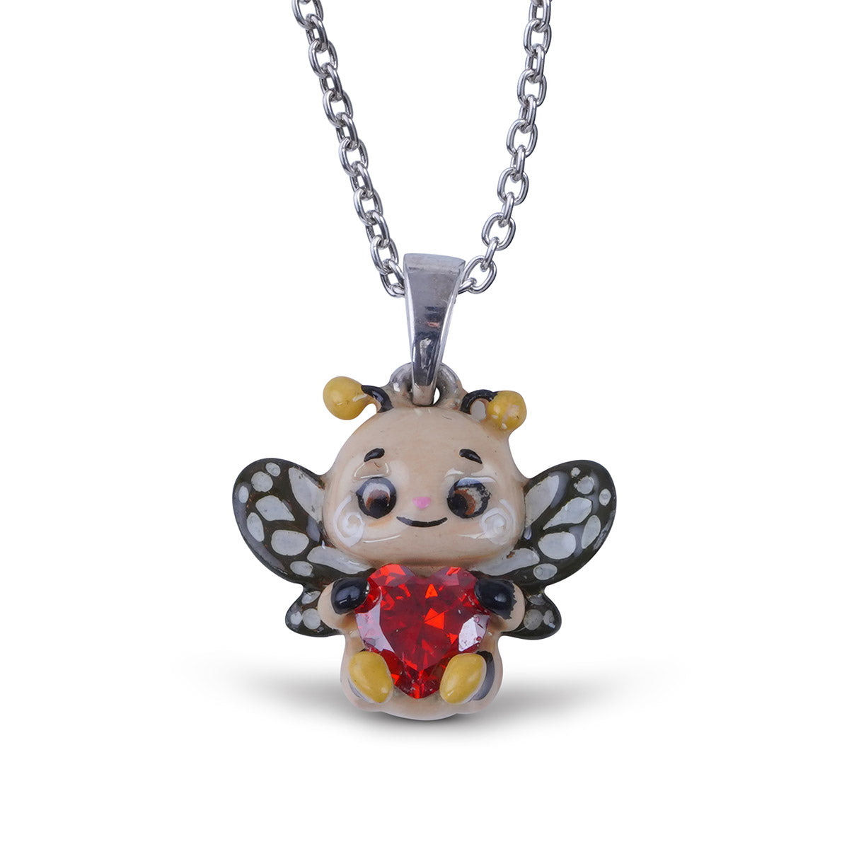 Cute Honeybee Pendant Necklace Kawaii Jewelry Gift for Daughter