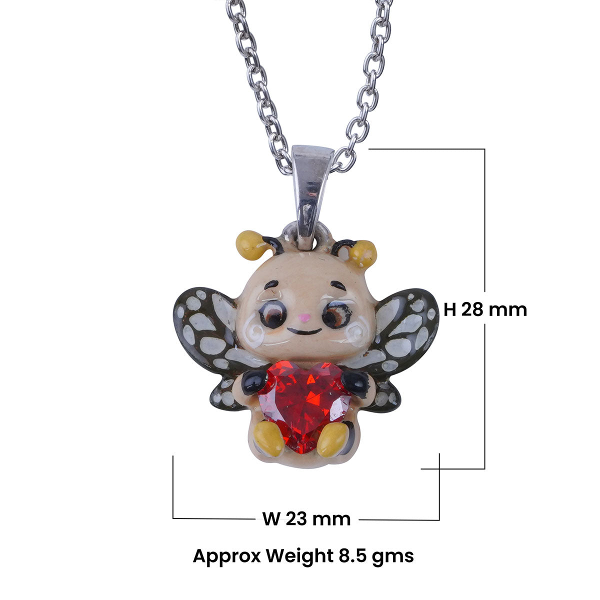 Cute Honeybee Pendant Necklace Kawaii Jewelry Gift for Daughter