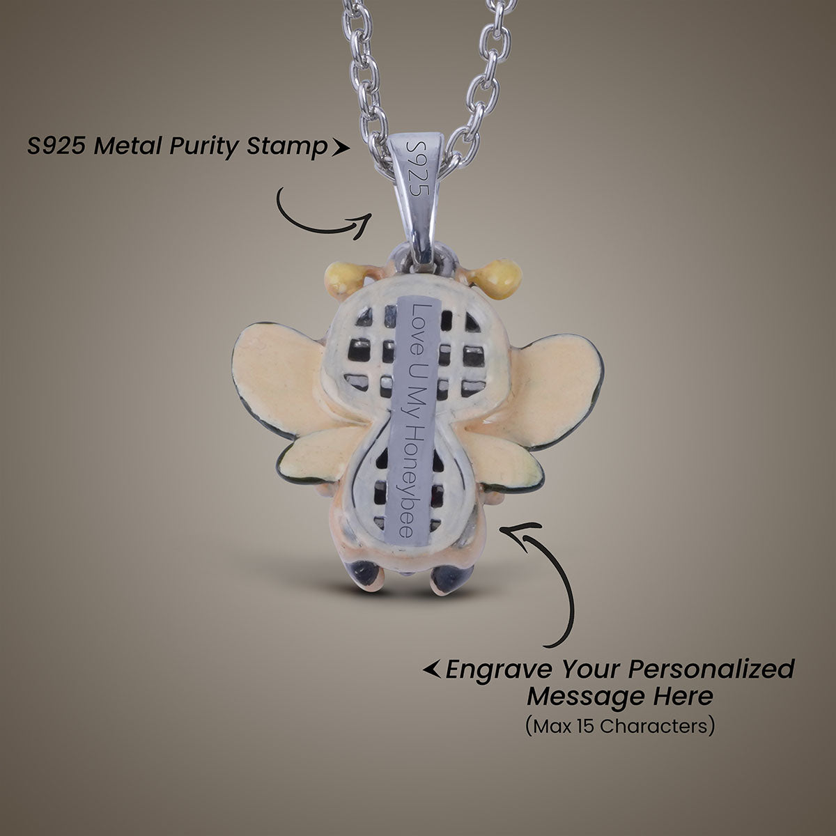 Cute Honeybee Pendant Necklace Kawaii Jewelry Gift for Daughter