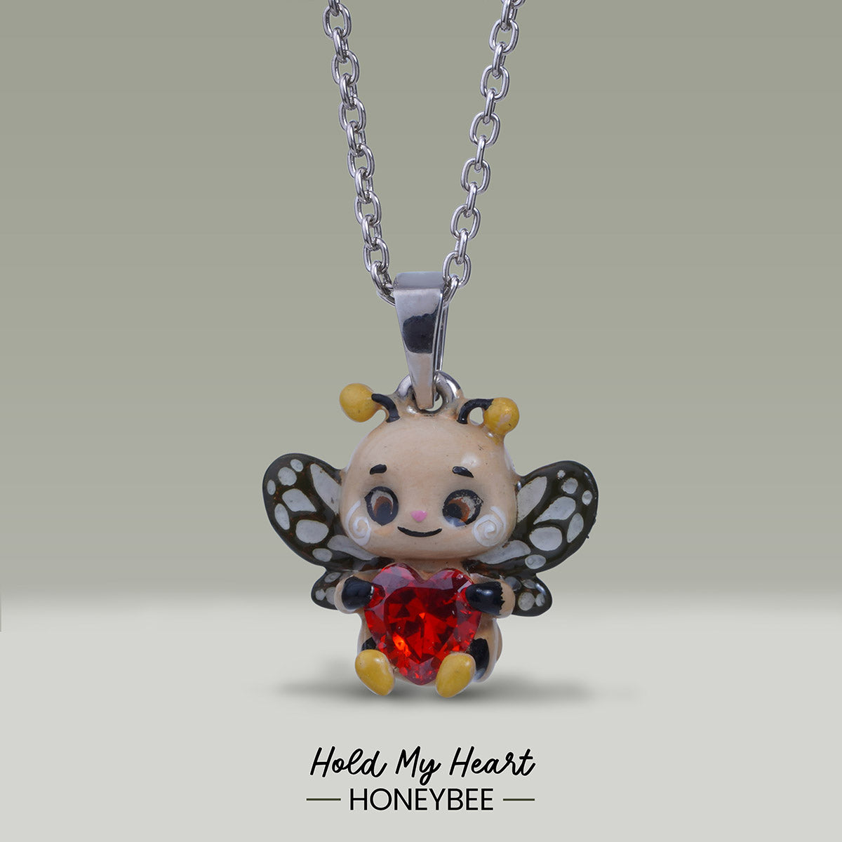 Cute Honeybee Pendant Necklace Kawaii Jewelry Gift for Daughter