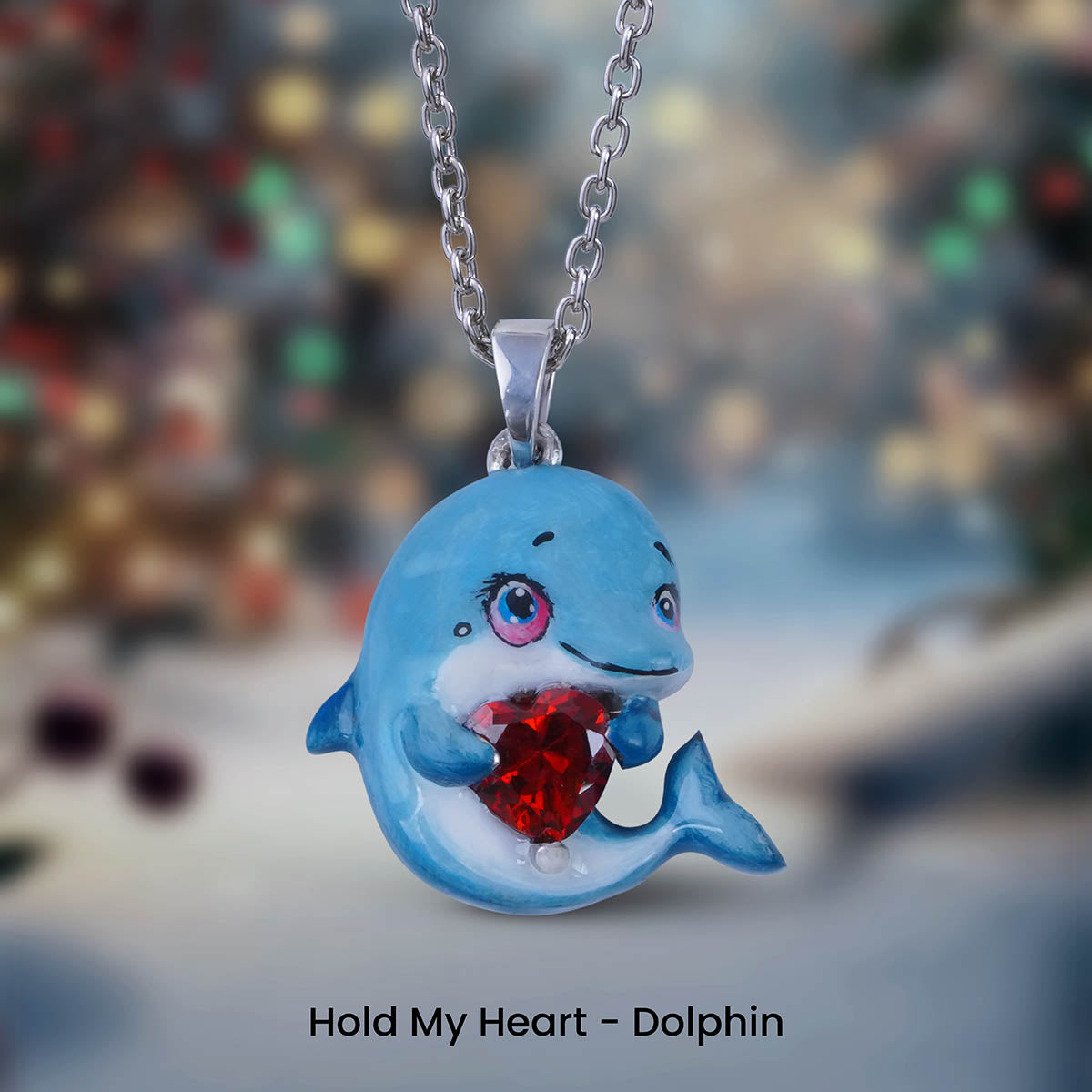 Joyful Dolphin Pendant Necklace for Girls Tropical Beach Jewelry