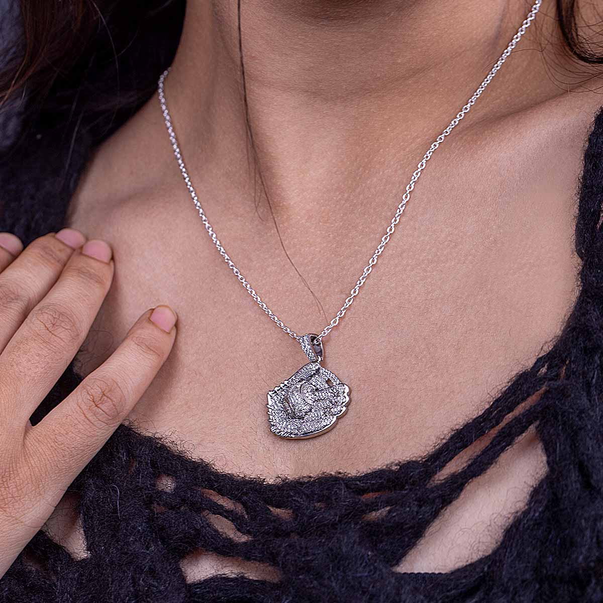 Baseball Glove Pendant Necklace Mens Iced Out Hip Hop Jewelry