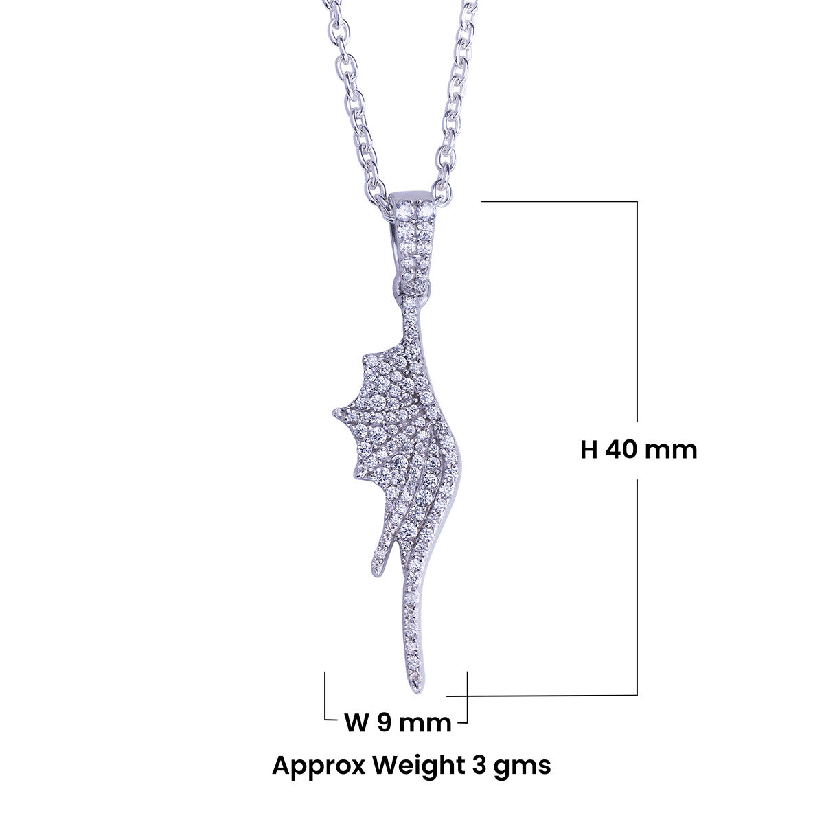 Dragon Wing Pendant Necklace Iced Out Jewelry Sterling Silver