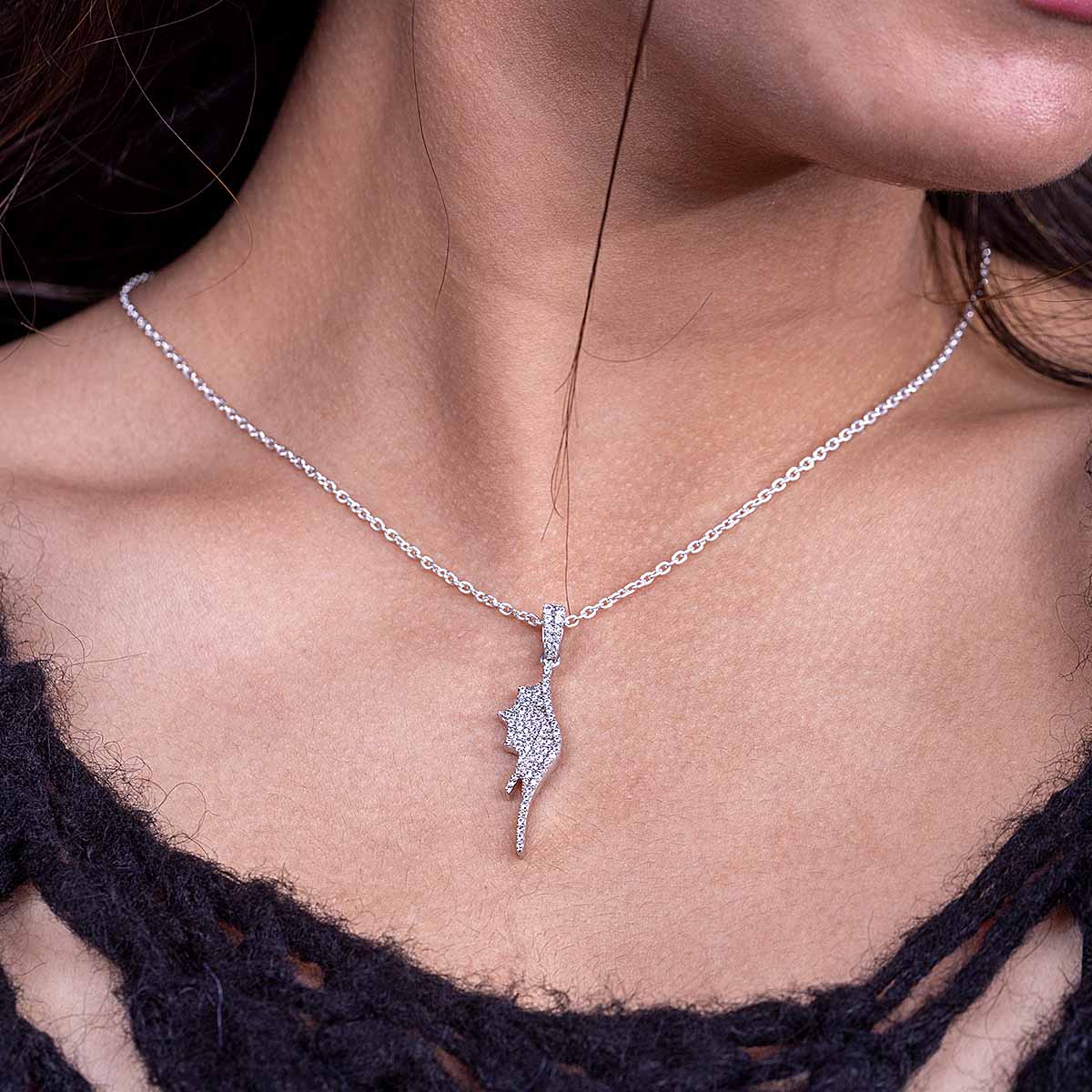 Dragon Wing Pendant Necklace Iced Out Jewelry Sterling Silver