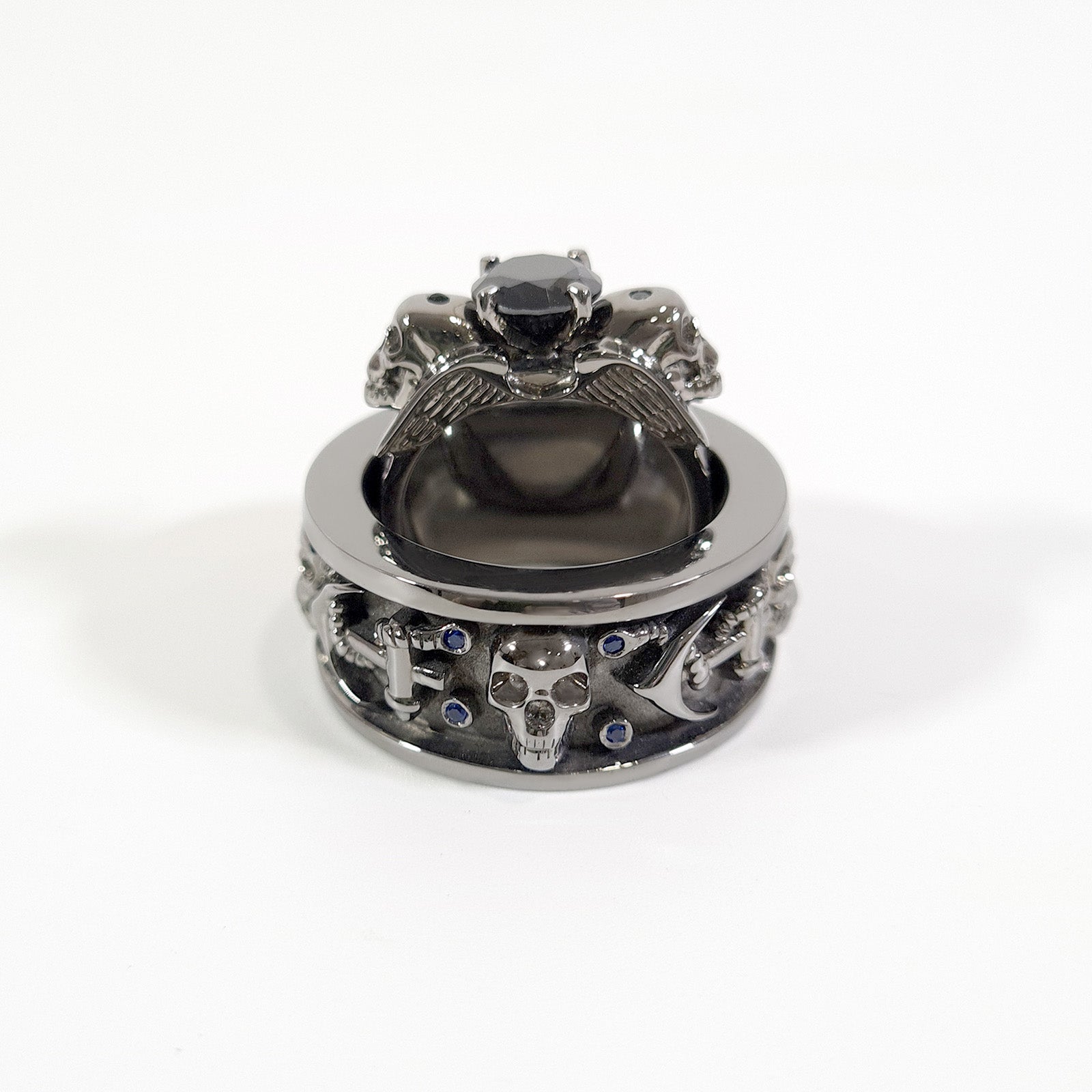 His and Her Skull Promise Ring Set
