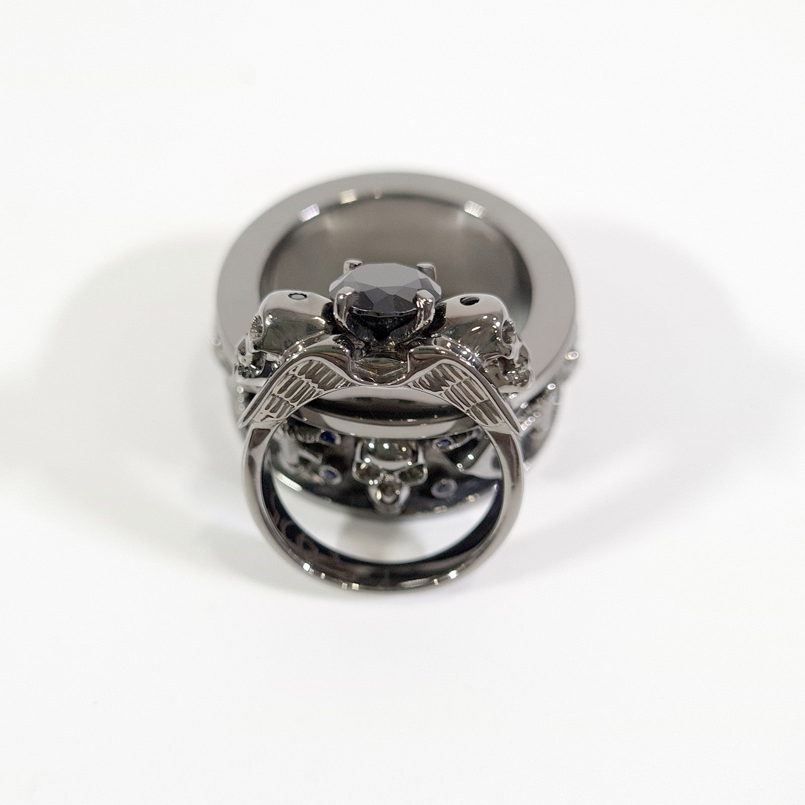 His and Her Skull Promise Ring Set