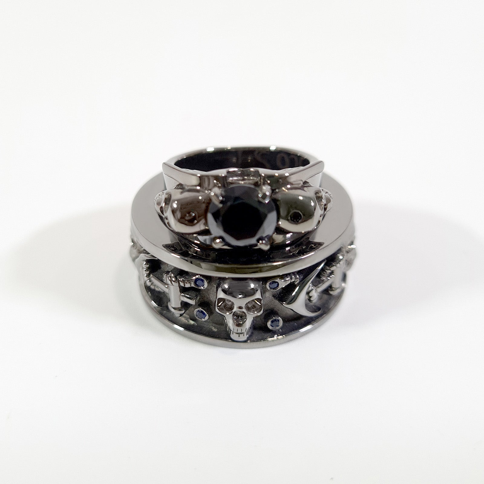 His and Her Skull Promise Ring Set
