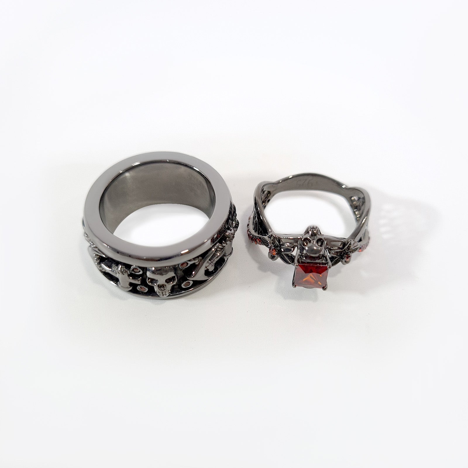 Anchor Skull Promise Rings For Couple