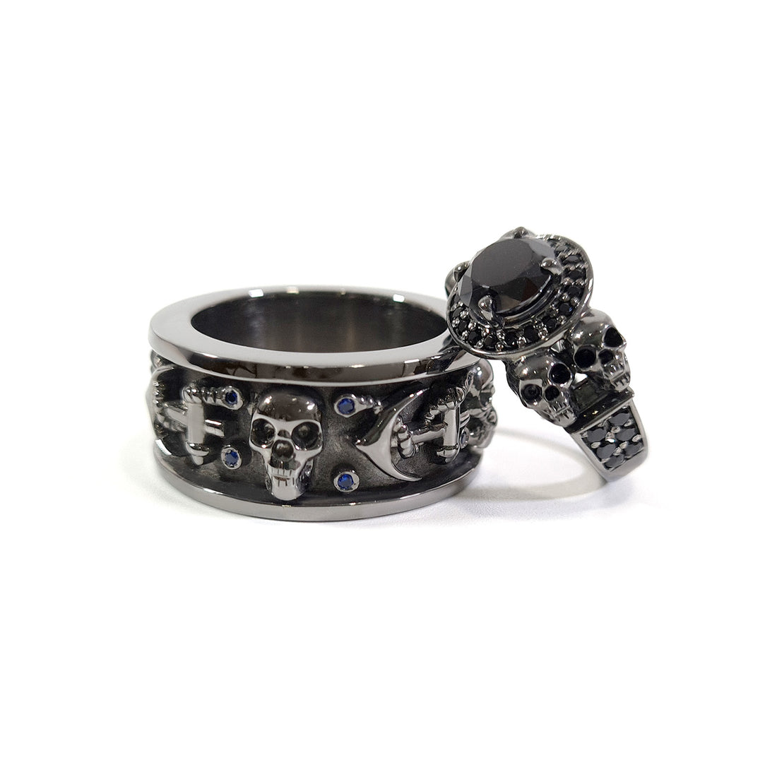 Skull Couple Wedding Ring Set