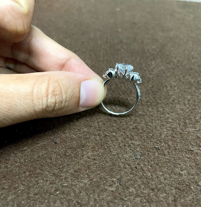 2.10TCW Diamond Skull Wedding Ring, 2.10TCW Moissanite Skull Engagement Ring