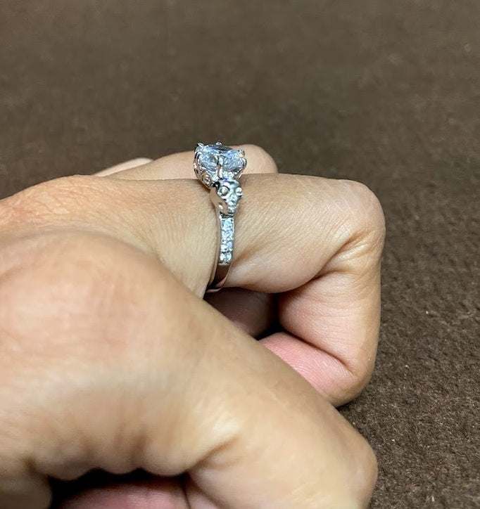 2.10TCW Diamond Skull Wedding Ring, 2.10TCW Moissanite Skull Engagement Ring