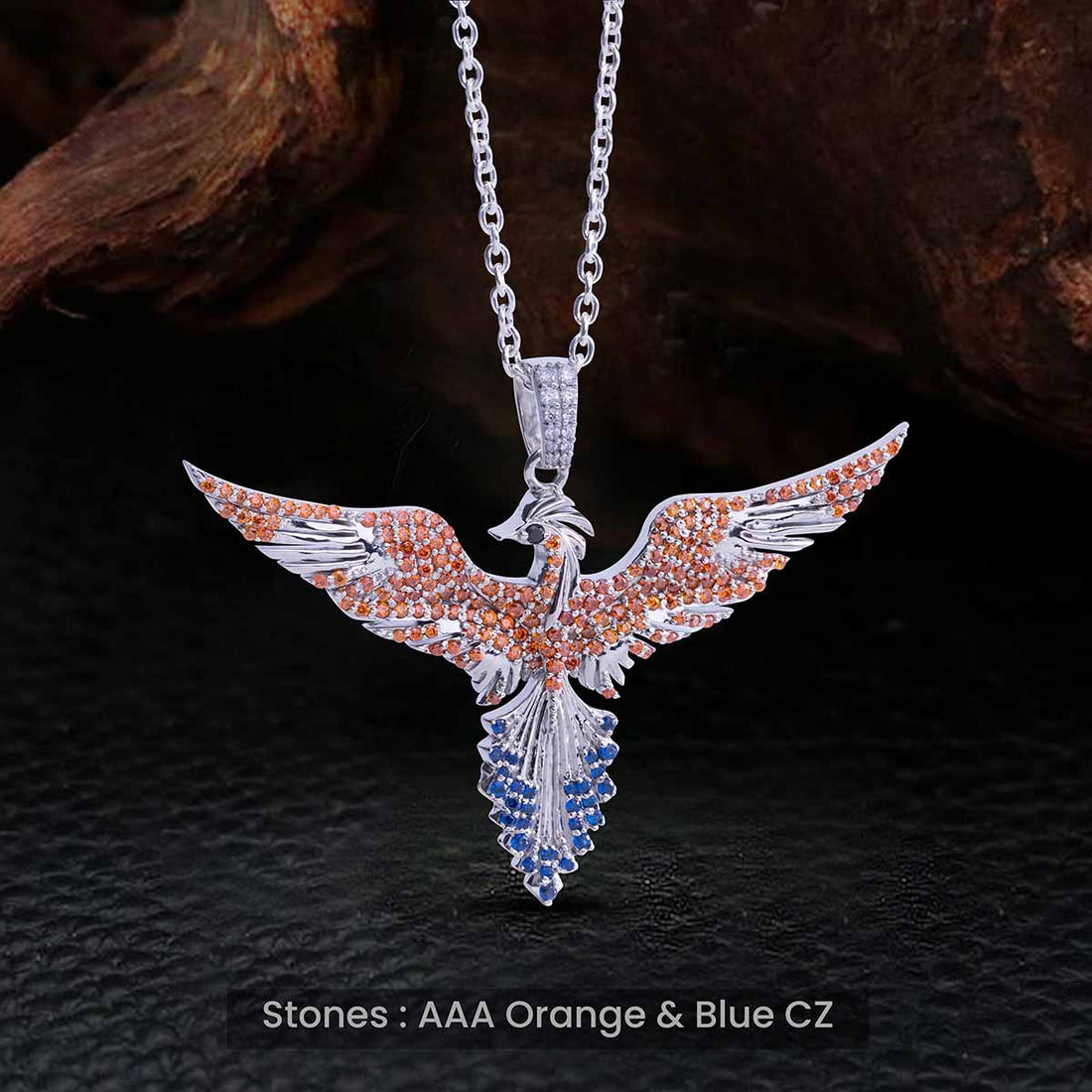 Phoenix Pendant Necklace Rising Bird Jewelry for Girls Women Sterling Silver