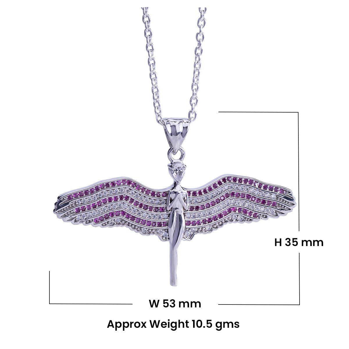 Archangel Wings Necklace Sterling Silver Angel Pendant Chain