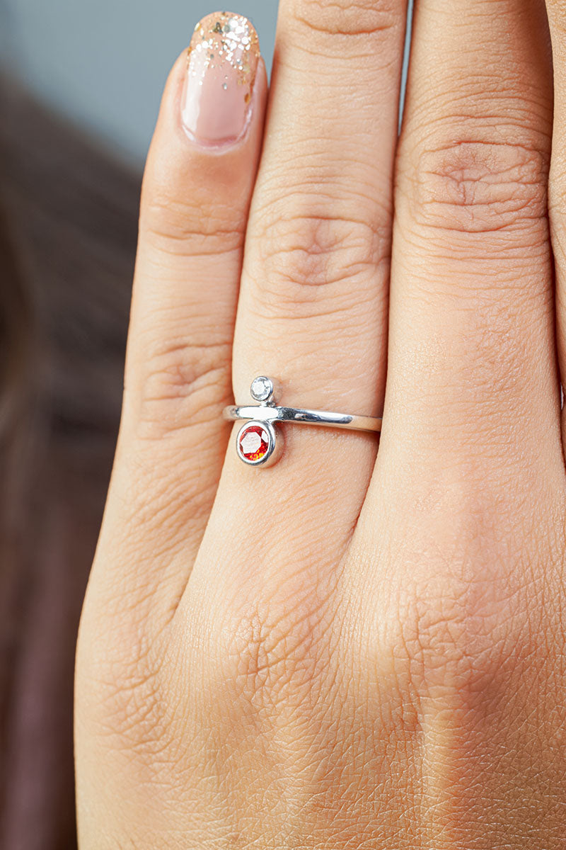 2 Birthstones Mothers Ring