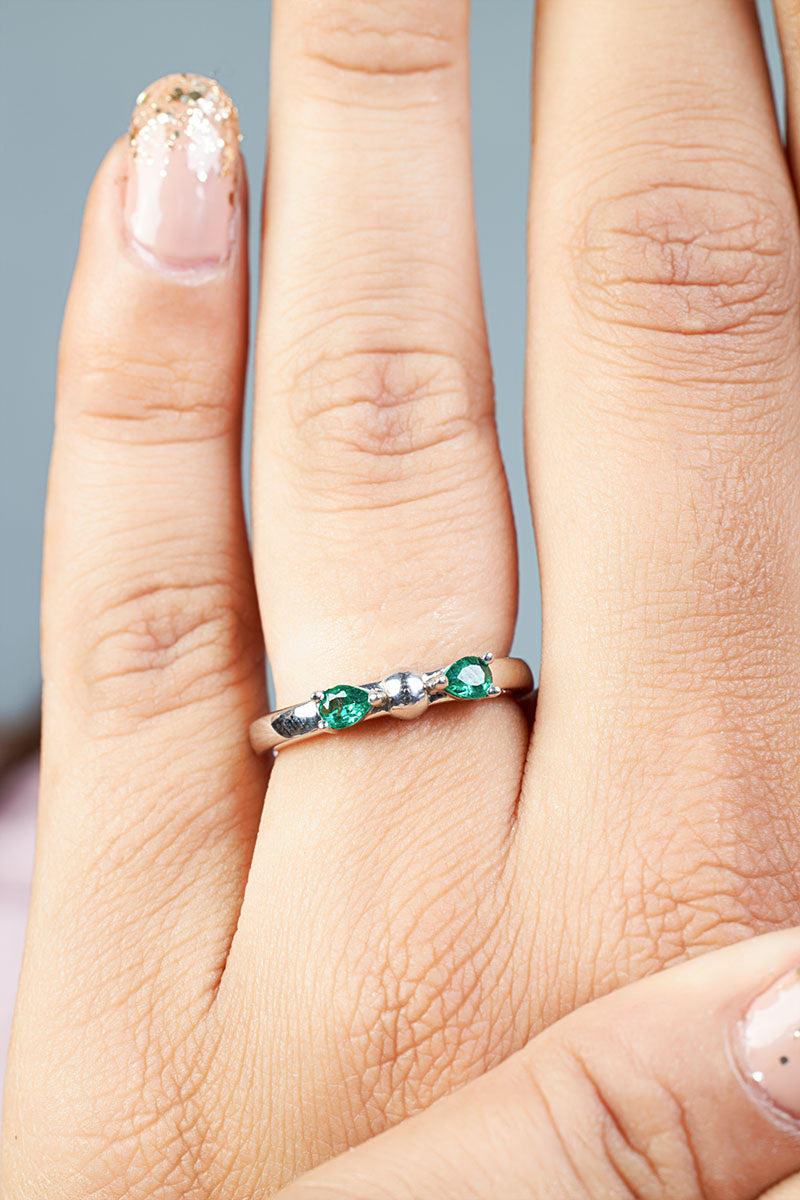 Mother Daughter Birthstones Ring Mother's Day Gift Jewelry Silver