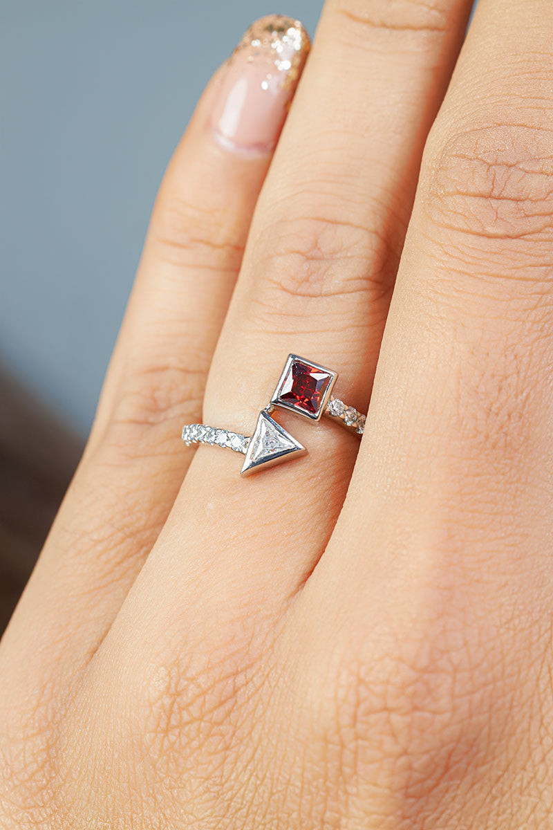 2 Birthstones You and Me Ring