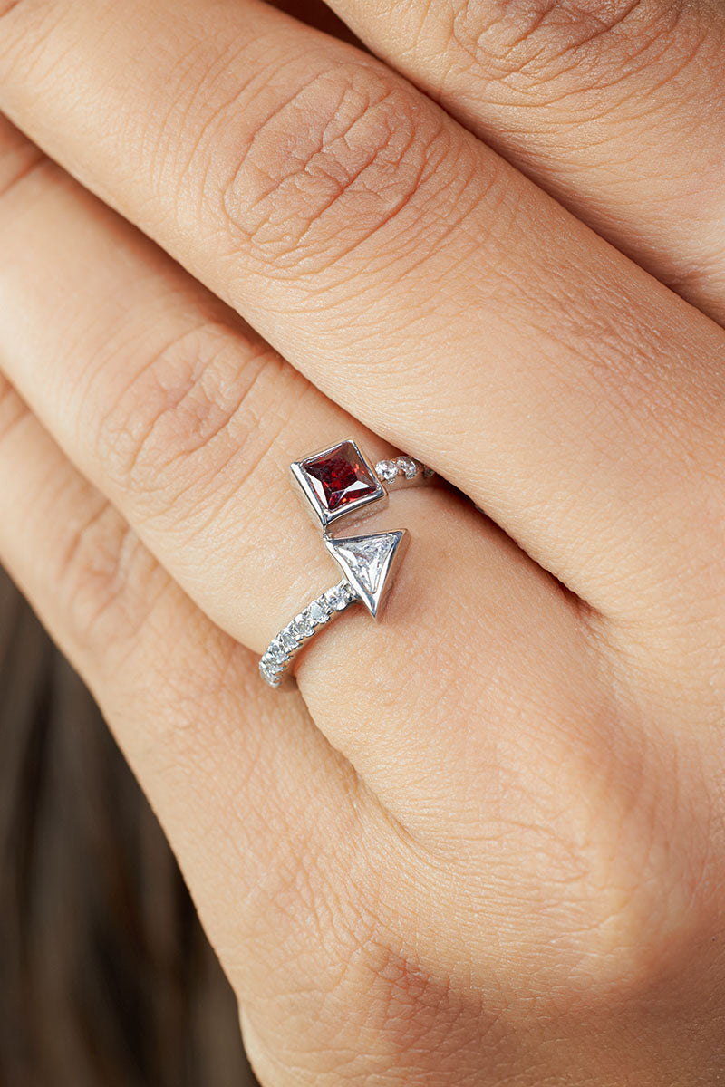 2 Birthstones You and Me Ring