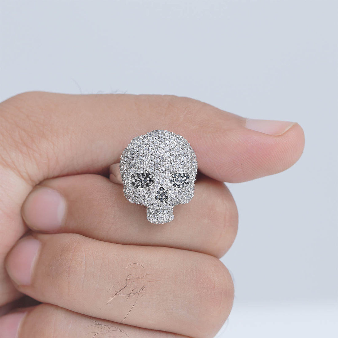 Iced Out Skull Ring for Men Day of The Dead Jewelry Hip Hop