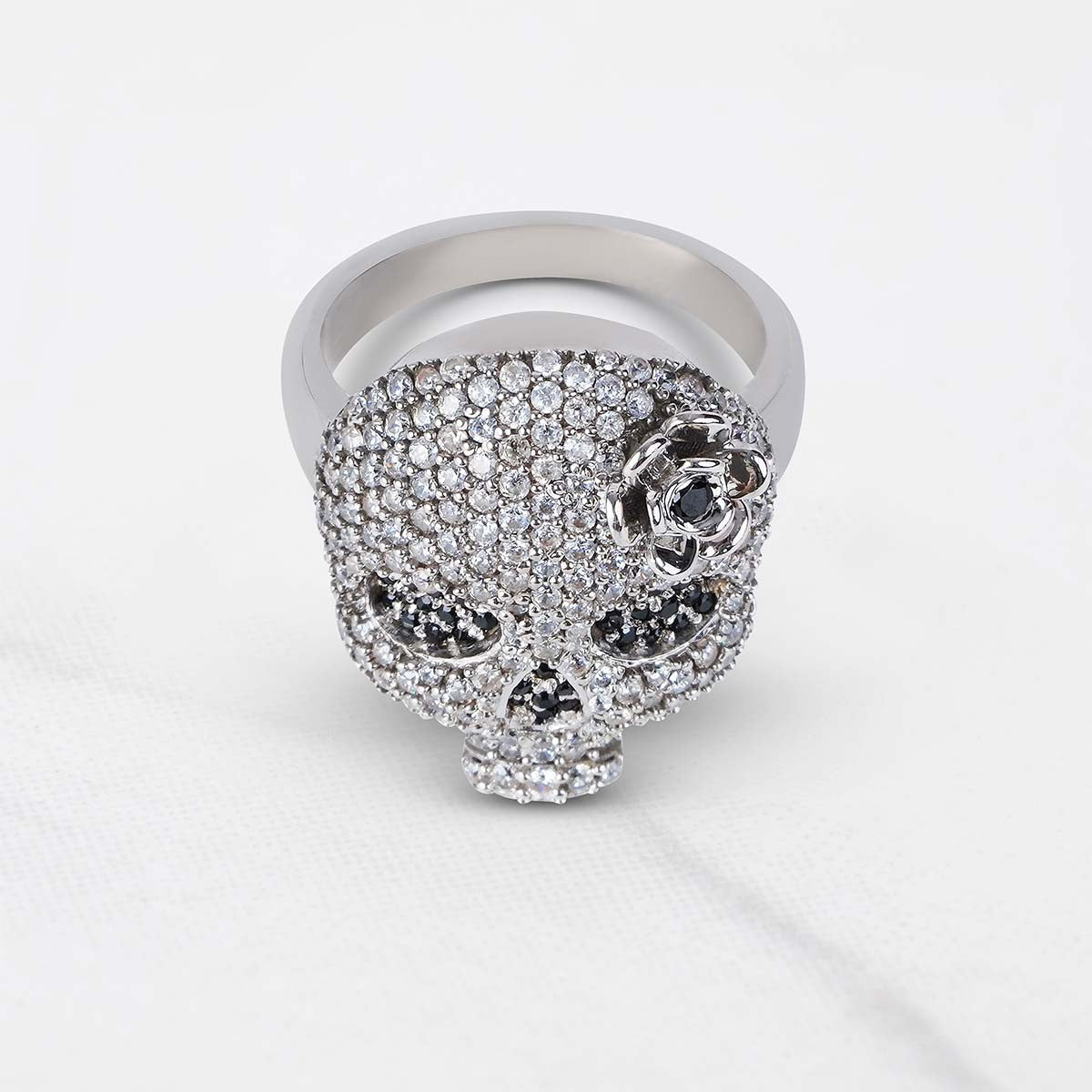 Iced Out Skull Ring for Women Day of The Dead Jewelry Hip Hop