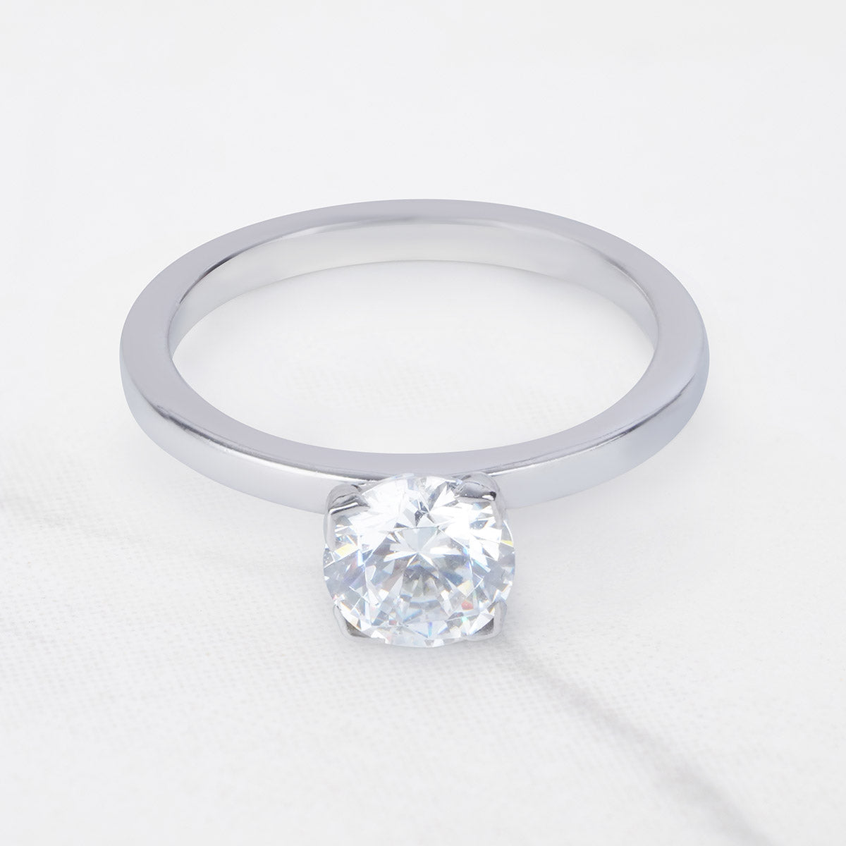 1CT Cubic Zirconia Solitaire Ring Proposal Promise Engagement