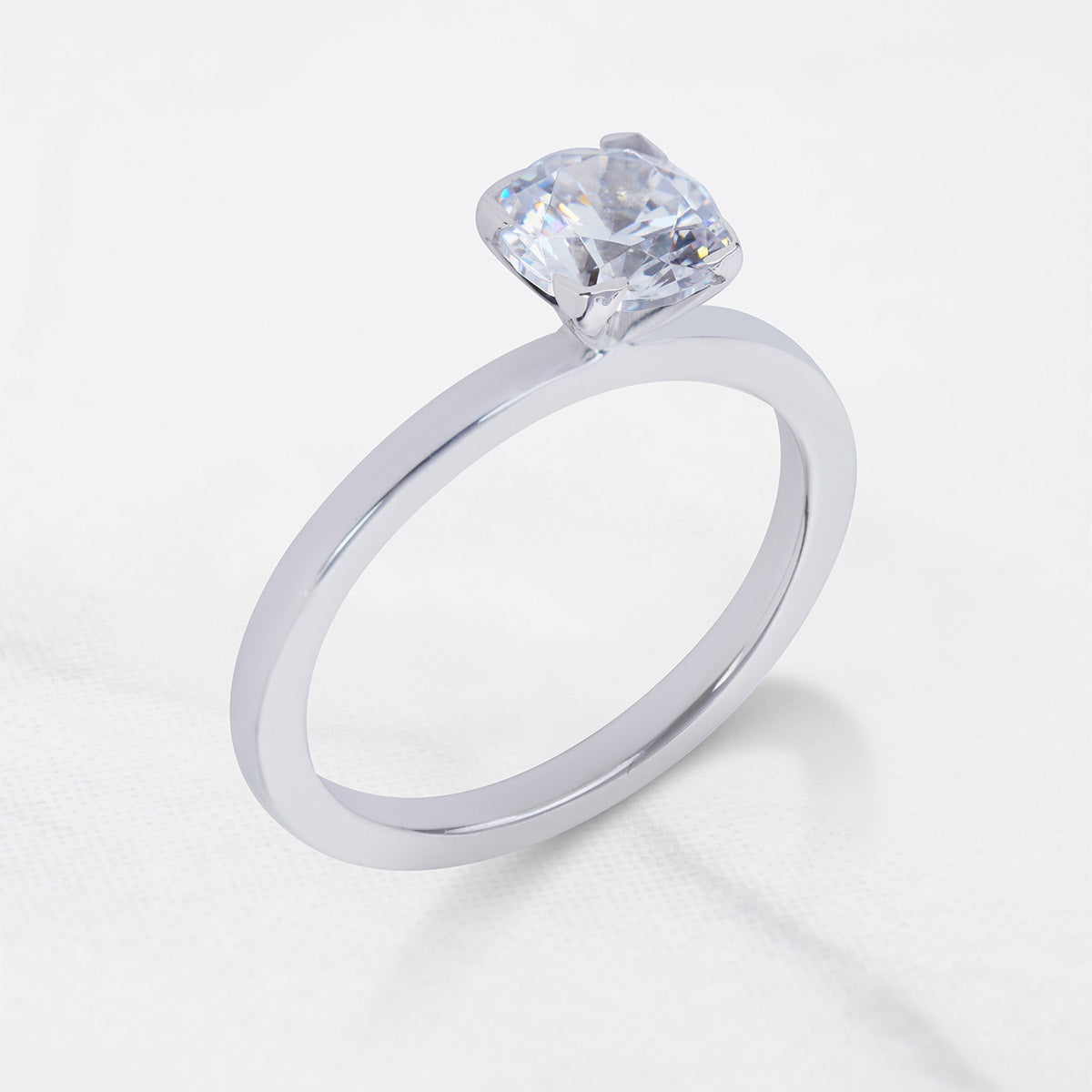 1CT Cubic Zirconia Solitaire Ring Proposal Promise Engagement