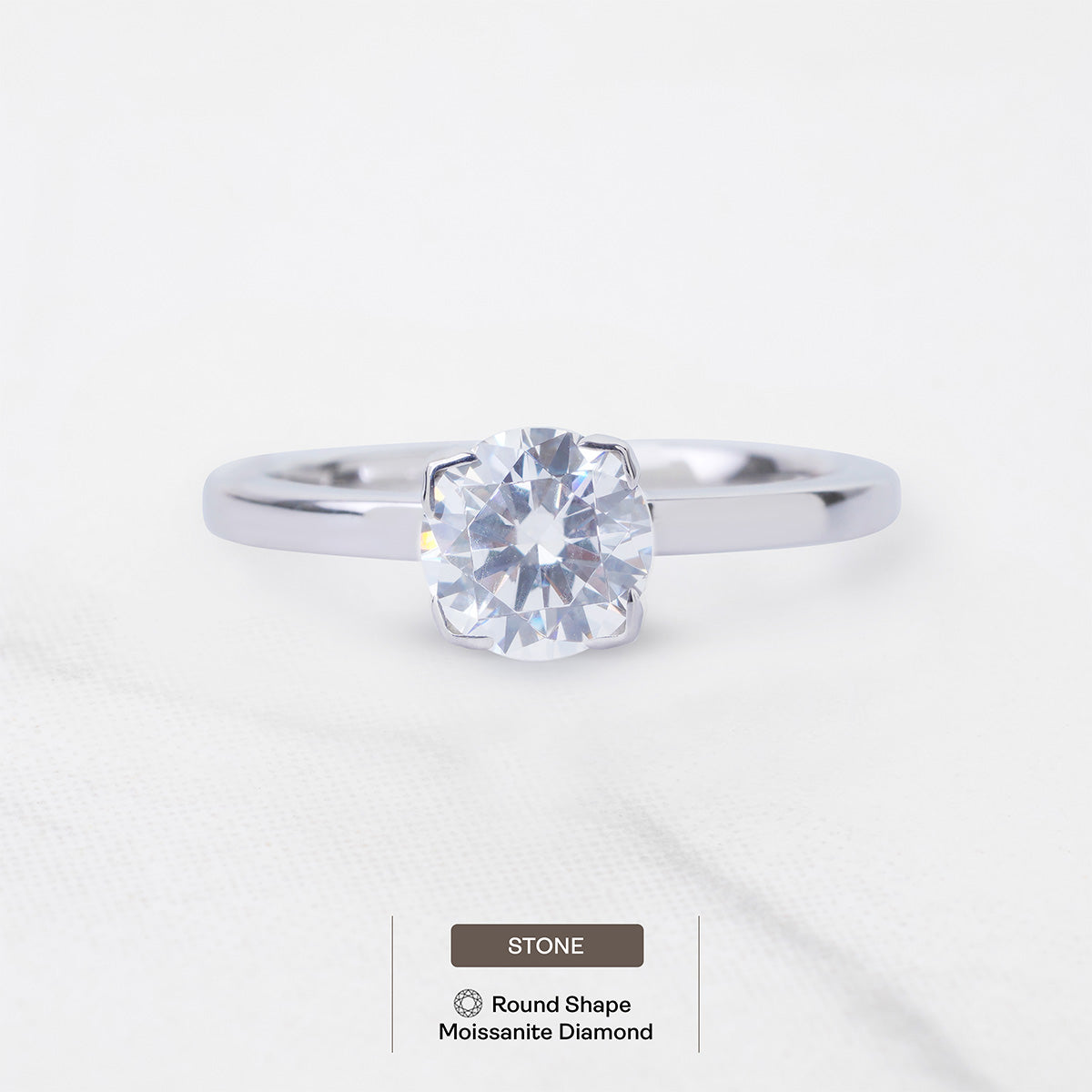 1CT Cubic Zirconia Solitaire Ring Proposal Promise Engagement