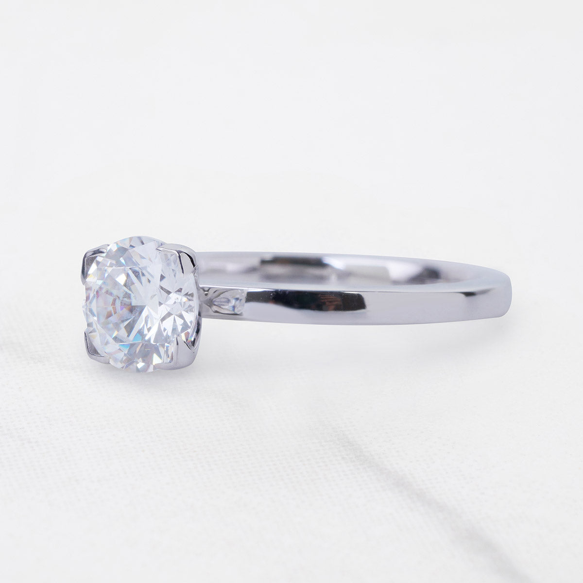 1CT Cubic Zirconia Solitaire Ring Proposal Promise Engagement