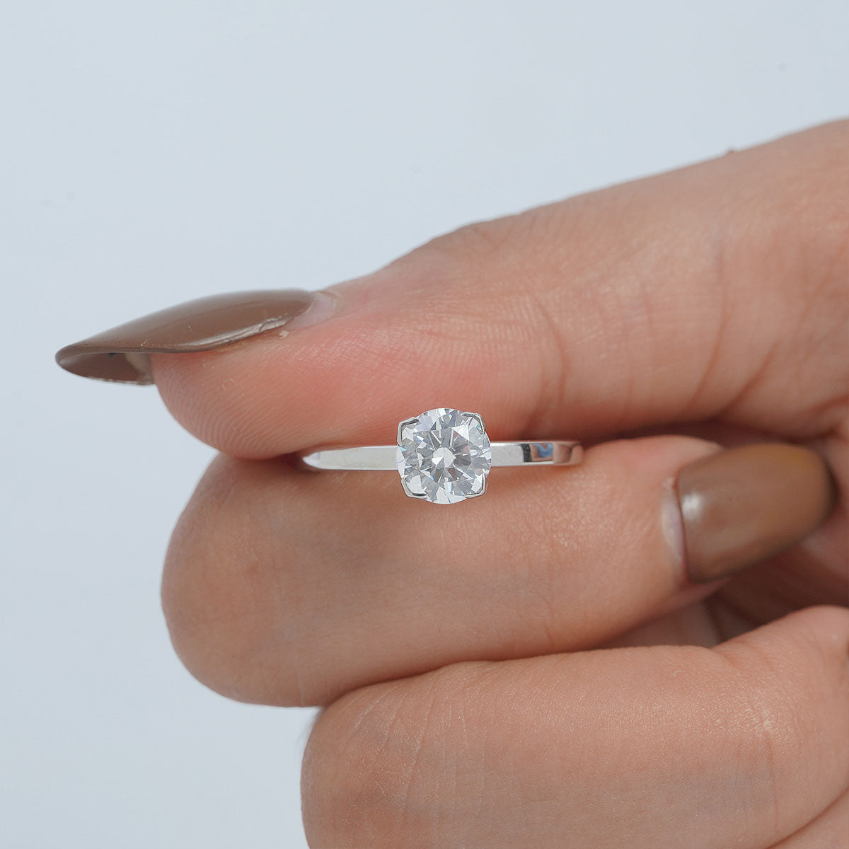 1CT Cubic Zirconia Solitaire Ring Proposal Promise Engagement