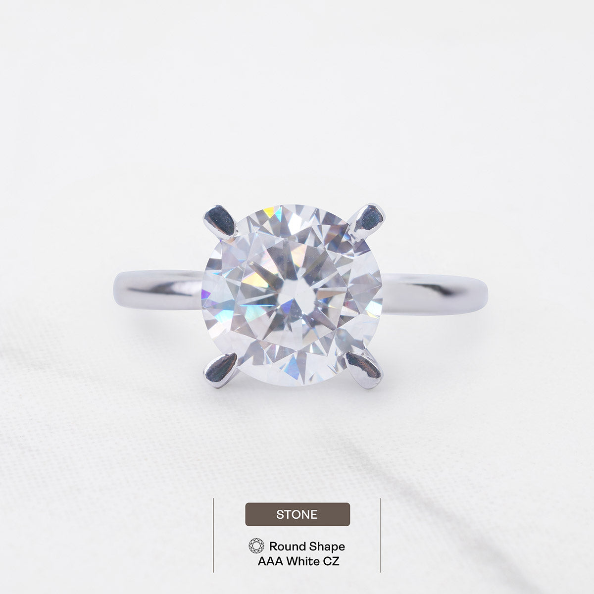 3CT Solitaire Engagement Ring Hidden Halo 9mm Round 4 Claw