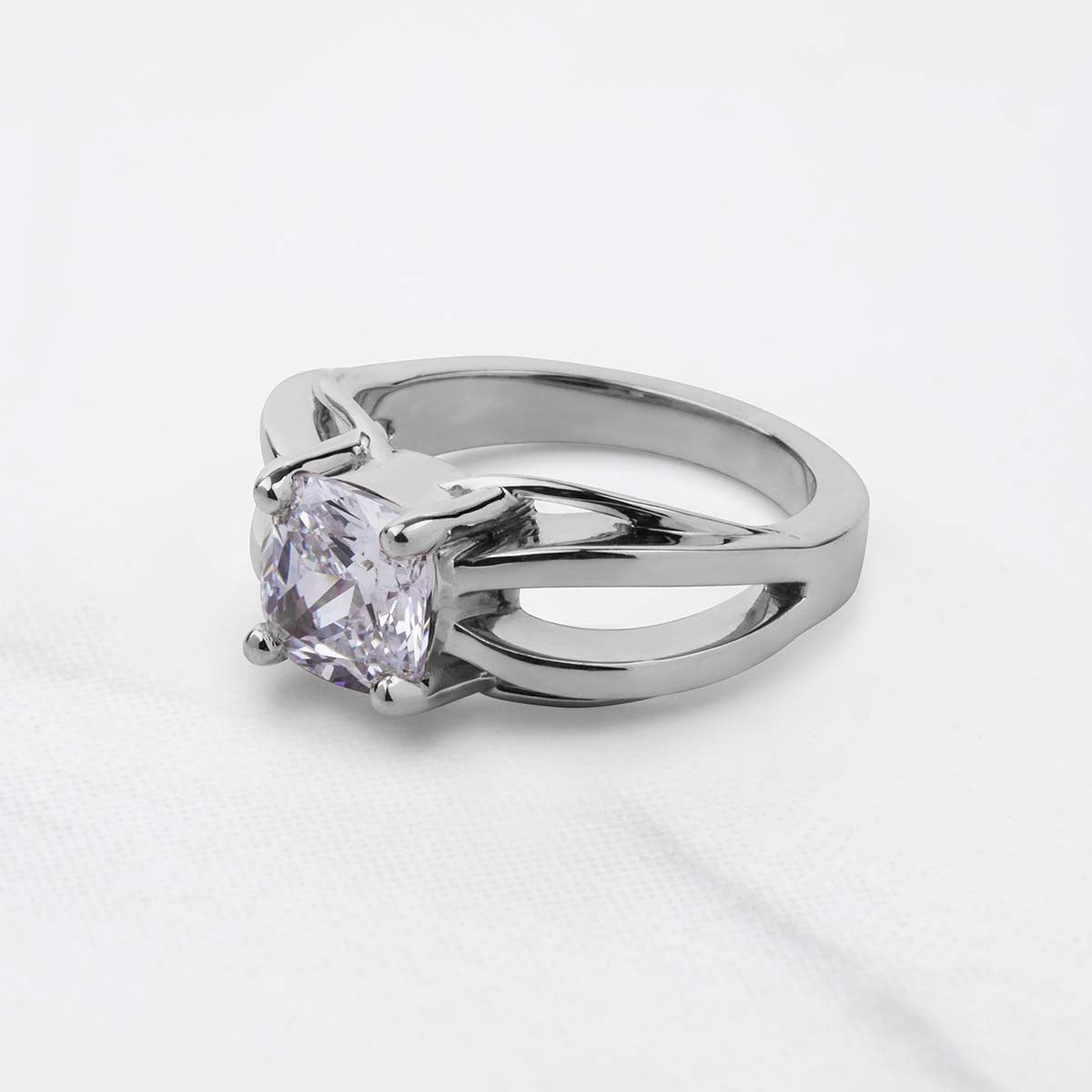 Cushion Cut Moissanite Solitaire Infinity Engagement Ring Rose Gold White Gold
