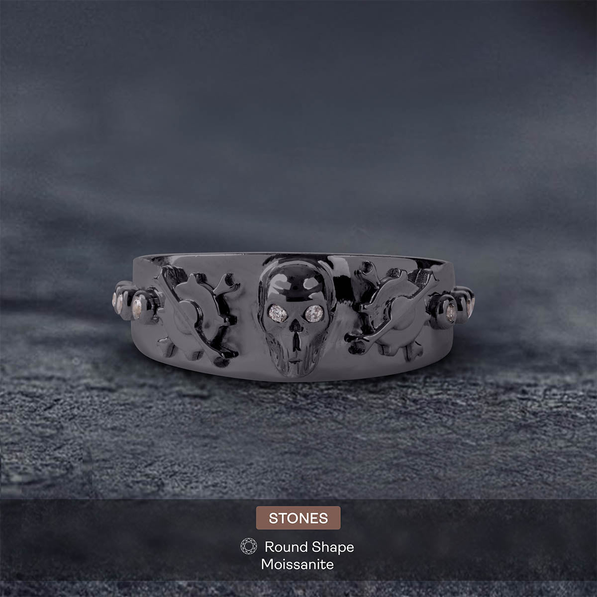 Silver Mechanic Skull Ring Crossed Spanners or Wrenches Gears