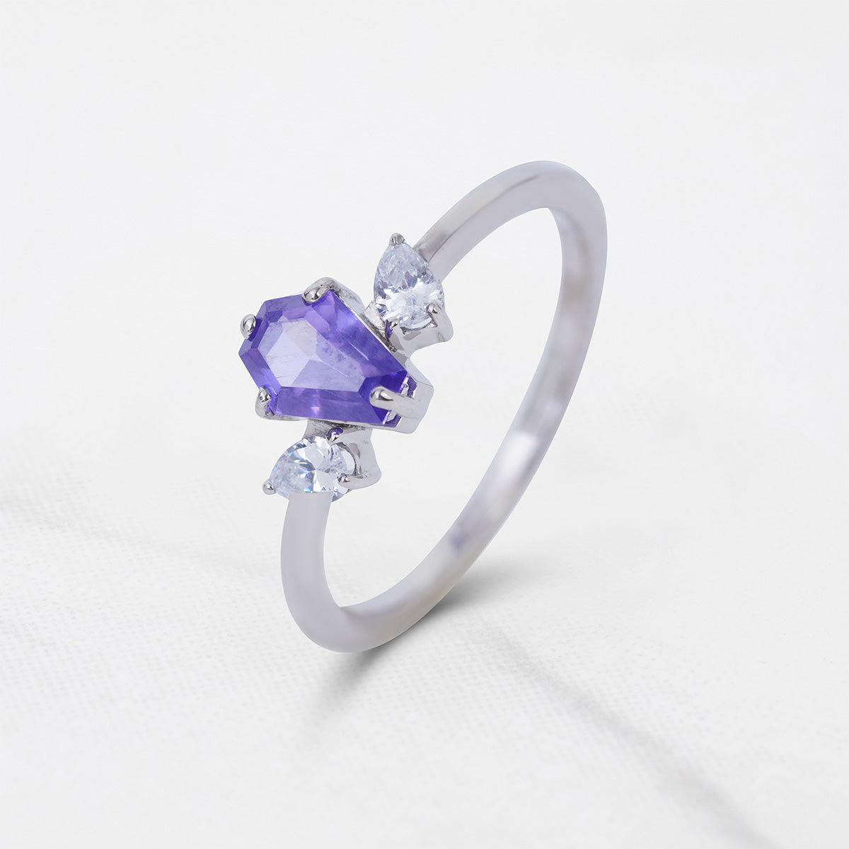 Coffin Amethyst Engagement Ring Till Death Gothic Wedding Rings